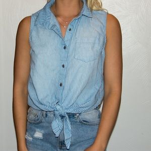 Stripped Button Down Tank